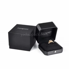 China Cartier style plastic jewelry packaging box slot ring pack jewelry box wrapped by pu leather with outer paper box cover  manufacturer