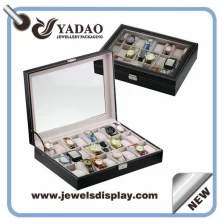 porcelana Caja de almacenamiento de reloj de cuero negro de la PU China Personalizado fabricante