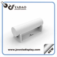 China China factory MDF wrapped with white  PU leather jewelry displays for shop counter and window showcase and exhibitor bangle stand manufacturer