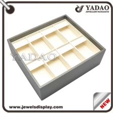 China China newest design custom stackable PU leather jewellery showcase trays for jewelry tradeshow and shop caninet exhibitor earring jewelry trays manufacturer