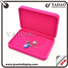 China China wholesale MOQ 500 one set of pink color flocking jewelry and gift boxes for rings necklaces earring bracelets packing velvet box manufacturer