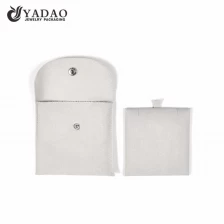 China Chinese direct manufacturer customize snap closure microfiber pouch jewelry packaging pouch bag with pendant pad inside manufacturer