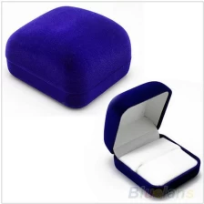 porcelana Fábrica china del azul caja de la joyería de terciopelo fijado para anillos aretes pulseras y collar de embalaje y cajas de regalo pantalla de terciopelo fabricante