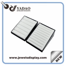 China Chinese manufacturer of lacquer ring trays ,white PU ring trays ,Luxury ring display trays for jewelry shop counter and showtrade manufacturer