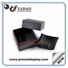 China Klassisches Schwarz Papier Schmuckschatulle für Uhranzeige Boxen mit Kissen in China Hersteller