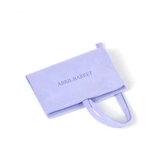 China Custom Bright Purple Jewelry Wearable Microfiber Pouch With Flap manufacturer