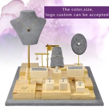 China Custom Brown Counter Top Metal Jewelry Holder Display Stand manufacturer