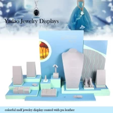 porcelana Exhibición colorida de encargo de la joyería del MDF cubierta con cuero de la PU fabricante