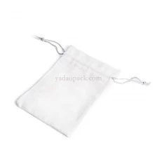 China Custom Logo Luxury Linen Jewelry Pouch Bag Beige Drawstring Jewellery Pouch Bag manufacturer