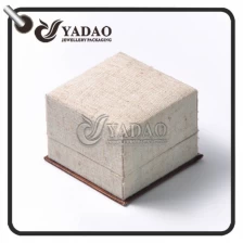 China Custom Made Environmentally Friendly linen ring box with two kinds of insert made in Yadao. manufacturer