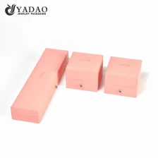 China Custom fashion logo printed jewelry box with leatherette paper finish for ring bracelet earing pendant manufacturer