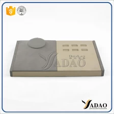 China Custom handmade convenient small jewelry sets display trays made by mdf coated with velvet/pu leather for jewels in Yadao manufacturer