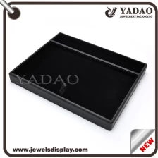 China Custom handmade pu leather cover stackable jewelry set display tray manufacturer