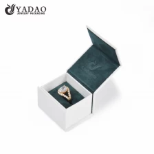China Customize white color ring box jewelry packaging with logo manufacturer