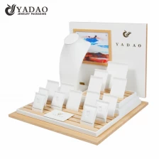China Customize window jewelry display set wooden counter showcase jewelry display set Christmas  manufacturer