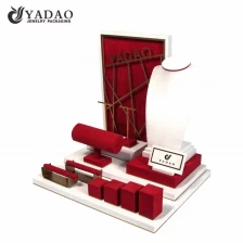 China Customize wooden jewellery display set jewelry counter display set diamond display window jewellery display props manufacturer