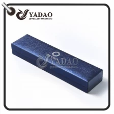 China Customized plastic bracelet box covered with shiny pu paper with velvet insert and free logo printing service. manufacturer