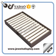 China Deisgnable high-end custom handmade free sample free logo pu leather cover stackable jewelry display tray bracelet tray manufacturer