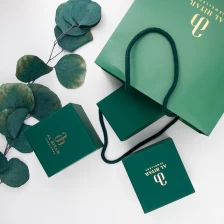 China Elegant  green pu leather Jewelry Set Box Ring Earring Storage Box necklace Jewelry Gift Box manufacturer