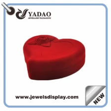 China Environment friendly custom elegant Red heart-shaped plastic jewellery case used for jewelry store window flocking jewelry packing boxes and cases manufacturer