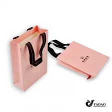 China Fashion pink jewelry packaging bag with print logo for shopping China manufacturer manufacturer