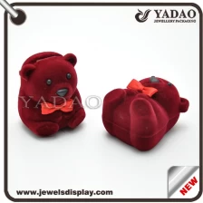 China Flocking jewelry box pendent shape velvet ring box is customized manufacturer