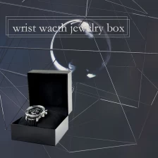 China Free logo Custom Luxurious Black Jewelry Leather Packaging Wrist Watch Box manufacturer