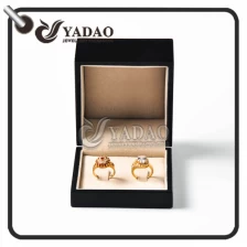 China Glossy handmade wooden earring box with free logo printing and soft velvet insert suitable for diamond earring and gem earring. manufacturer