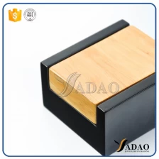 China Glossy  matt handmade wooden jewelry box with free logo printing and soft velvet insert suitable for earring and gem rings or other jewels manufacturer