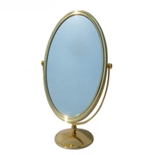 China Gold überzogene Standspiegel mit ovaler Form für Schmuck Spiegel Hersteller