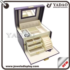 الصين نوعية جيدة المجوهرات كلها مربع العرض للقلادة خاتم قلادة MDF + PU الجلود والمجوهرات مربع لتخزين المجوهرات الفاخرة المصنوعة في الصين الصانع