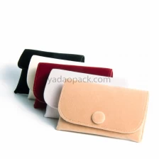 China Handmade  Queen style squre colorful velvet pouch with button for jewelry gift packaging manufacturer