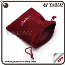China High Quality Stock and Custom Jewelry Velvet Bag/Gift Suede Velvet Pouch/Flocking Bags Supplier manufacturer