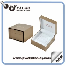 China Couro de alta classe de caixa de jóias de plástico caixa do anel da China para fabricante