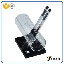 China High end personalizado branco com visor com caneta acrílico preto base feita na China fabricante
