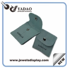 China High quality gray velvet pouches jewelry bag with bottom and your logo made in China manufacturer