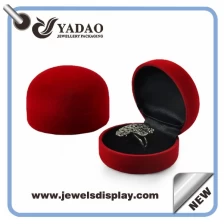 China High quality luxury multiple jewelry wedding velvet engagement custom ring box heart shape style ring box with color velvet made in china manufacturer