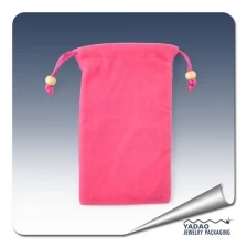 China High quality soft and Pink fine jewelry suede pouch bag with drawstring for jewelry store manufacturer