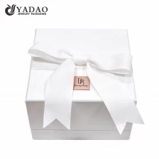 China Jewelry boxes handmade white paper jewelry cases ribbon box manufacturer