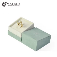 China Jewelry display green color ring box cutsomize with luxury ring box packaging manufacturer