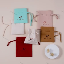 China Jewelry pouch 8*8cm Custom Microfiber Jewelry Packaging Bag drawstring Pouch with logo manufacturer