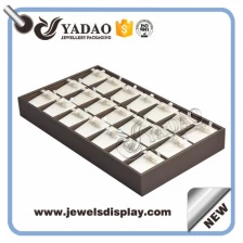 China Latest design fashionable pu leather cover stackable earring display earring tray accpet custom manufacturer