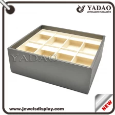 China Leather cover wooden put 8 pcs earring for jewelry earring tray made in China manufacturer