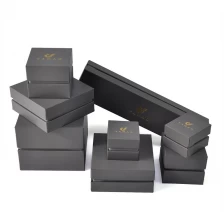 China Luxo preto anel titular colar de exposição jóias caixa de presente pacote fabricante