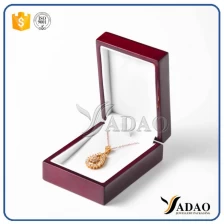 China Luxury black handmade high-end customized  wholesale wooden box with glossy/matte lacquer finish for ring/necklace/pendant/necklace manufacturer