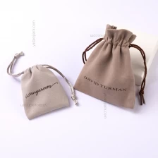 China Luxury custom size printed drawstring velvet pouch bag with satin lining for gift manufacturer