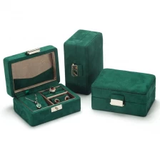 China Luxury suede wooden jewelry storage case in small qty good quality manufacturer