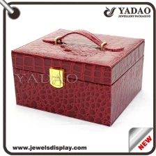 China Totalidades MDF + PU caixa de exibição de jóias de couro para o armazenamento de jóias de luxo fabricados na China fabricante