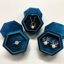 China Multi functional custom new design hexagonal jewelry velvet flannel packaging box manufacturer