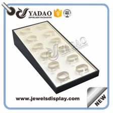 China New design custom handmade pu leather cover jewelry display tray bangle tray manufacturer